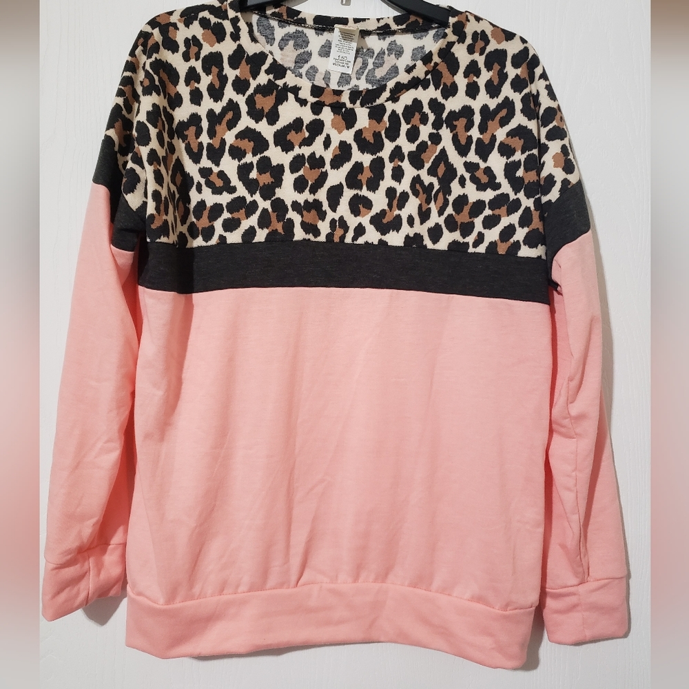 Pink & Leopard Sweatshirt NWT